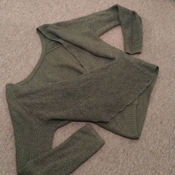 Aerie green marl open back sweater - Picture 3 of 4